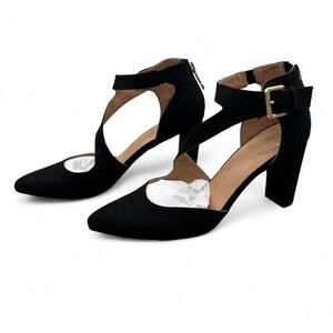 Black Strappy Pointed-Toe Women’s Heels - Size 9